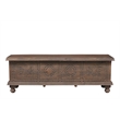 Taran Designs Bailey Carved Solid Wood Storage Ottoman in Brown