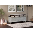 Taran Designs Bailey Carved Solid Wood Storage Ottoman in White