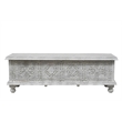 Taran Designs Bailey Carved Solid Wood Storage Ottoman in White