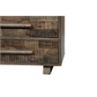 Handcrafted Solid Wood Chest with 5 Drawers in Weathered Brown