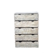 Carved and Handcrafted Solid Wood Chest with 5 Drawers in Gray