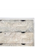 Carved and Handcrafted Solid Wood Chest with 5 Drawers in Gray