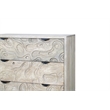 Carved and Handcrafted Solid Wood Chest with 5 Drawers in Gray