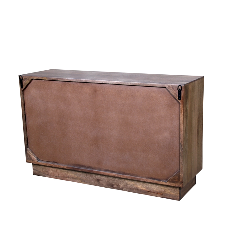 Carved and Handcrafted Solid Wood Dresser with 6 Drawers in Brown