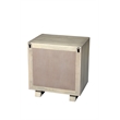 Modern Carved Solid Wood Nightstand with 2 Drawers in Gray Wash