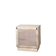 Modern Carved Solid Wood Nightstand with 2 Drawers in Gray Wash