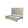 King Size Panel Bed Handcrafted from Solid Wood in Gray/White