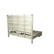 King Size Panel Bed Handcrafted from Solid Wood in Gray/White