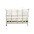 King Size Panel Bed Handcrafted from Solid Wood in Gray/White