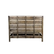 King Size Panel Bed Handcrafted from Solid Wood in Gray/White