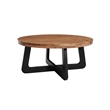 Mason 2-Piece Solid Wood Living Room Table Set with Round Coffee & End Table