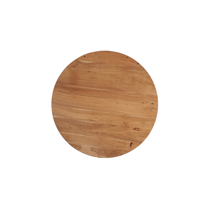 Mason 2-Piece Solid Wood Living Room Table Set with Round Coffee & End Table