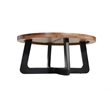 Mason 2-Piece Solid Wood Living Room Table Set with Round Coffee & End Table