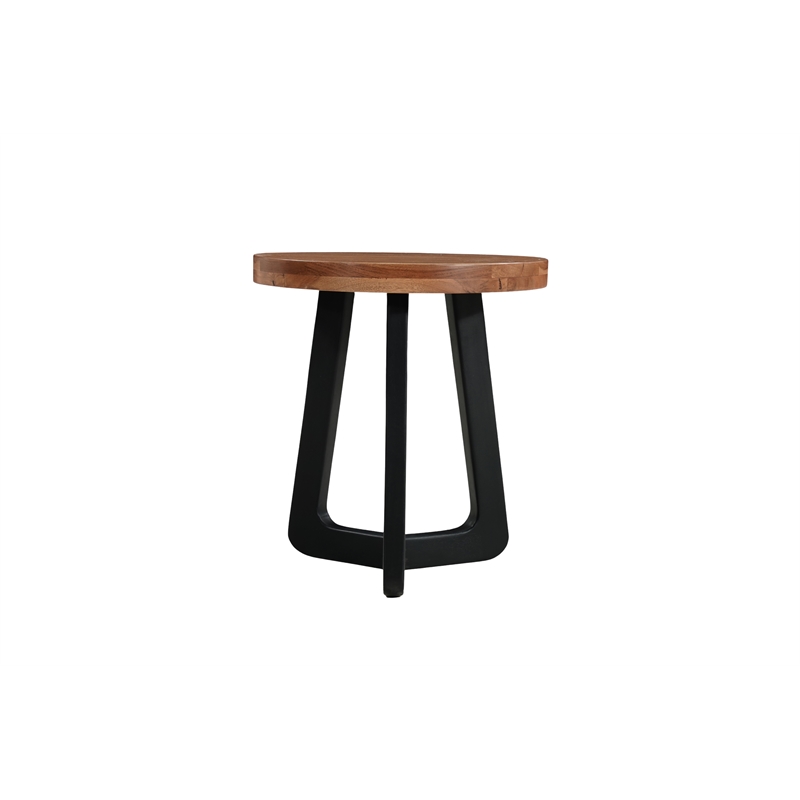 Mason 2-Piece Solid Wood Living Room Table Set with Round Coffee & End Table