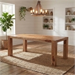 Brown Solid Wood 7-Piece Dining Set with Rectangular Table and Chairs