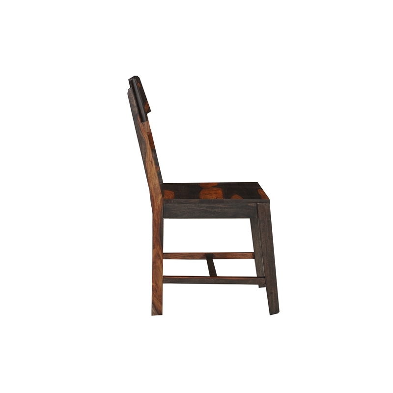 Dark Brown Solid Wood 9-Piece Dining Set with Live Edge Table and Chairs