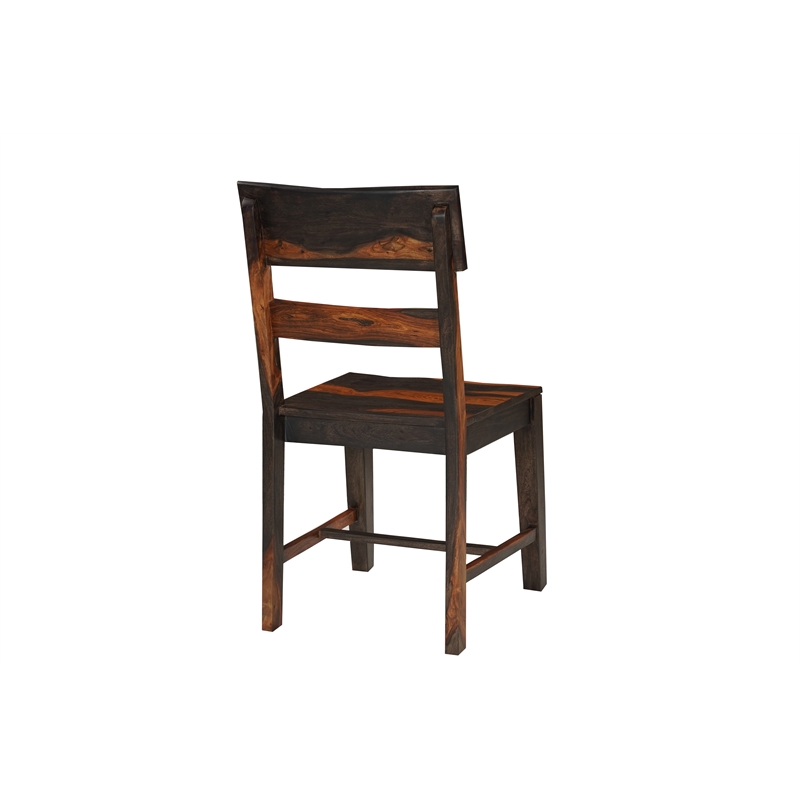 Dark Brown Solid Wood 9-Piece Dining Set with Live Edge Table and Chairs