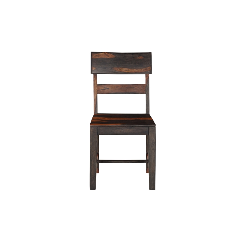 Dark Brown Solid Wood 9-Piece Dining Set with Live Edge Table and Chairs