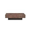 Rectangular Solid Wood Coffee Table Mango Wood Dark Brown Top with Dark Base