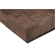 Rectangular Solid Wood Coffee Table Mango Wood Dark Brown Top with Dark Base