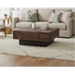 Square Solid Wood Coffee Table Mango Wood Dark Brown Top with Dark Base