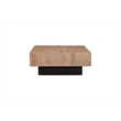 Square Solid Wood Coffee Table Mango Wood Brown Top with Dark Base