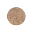 Round Solid Wood Coffee Table Mango Wood Brown Top with Dark Base