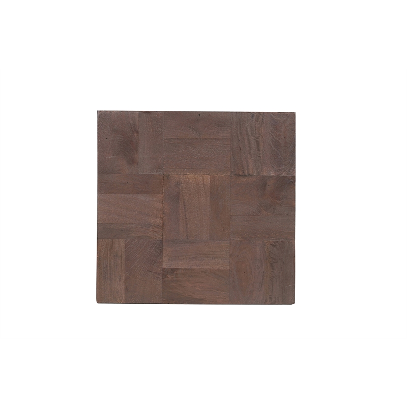 2-Piece Solid Wood Coffee and End Table Set Dark Brown Mango Wood