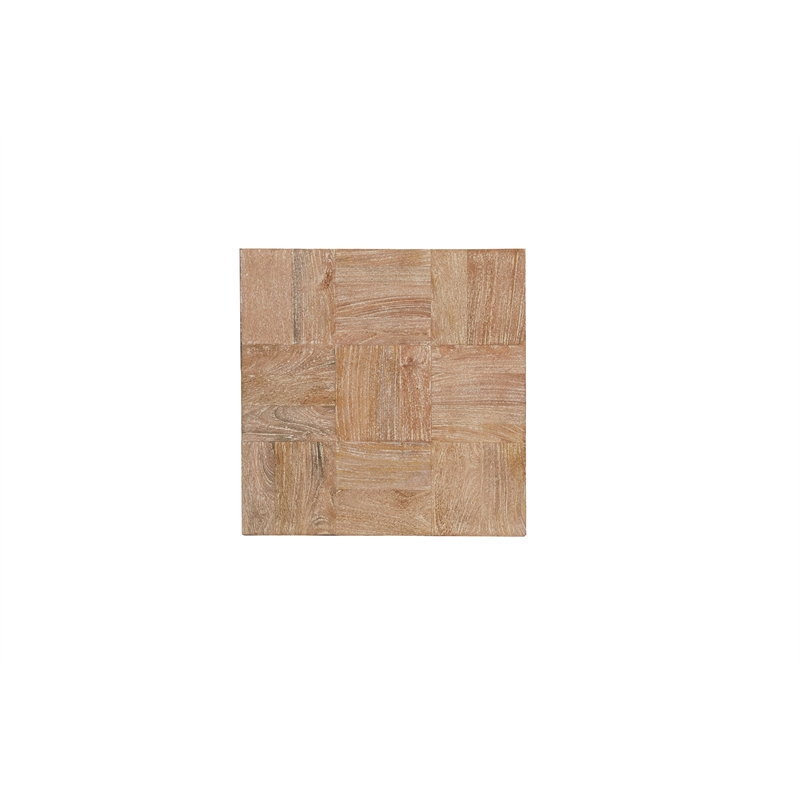 2-Piece Solid Wood Living Room Set Square Coffee and End Tables Brown