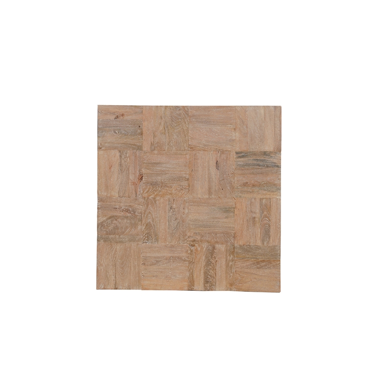 2-Piece Solid Wood Living Room Set Square Coffee and End Tables Brown
