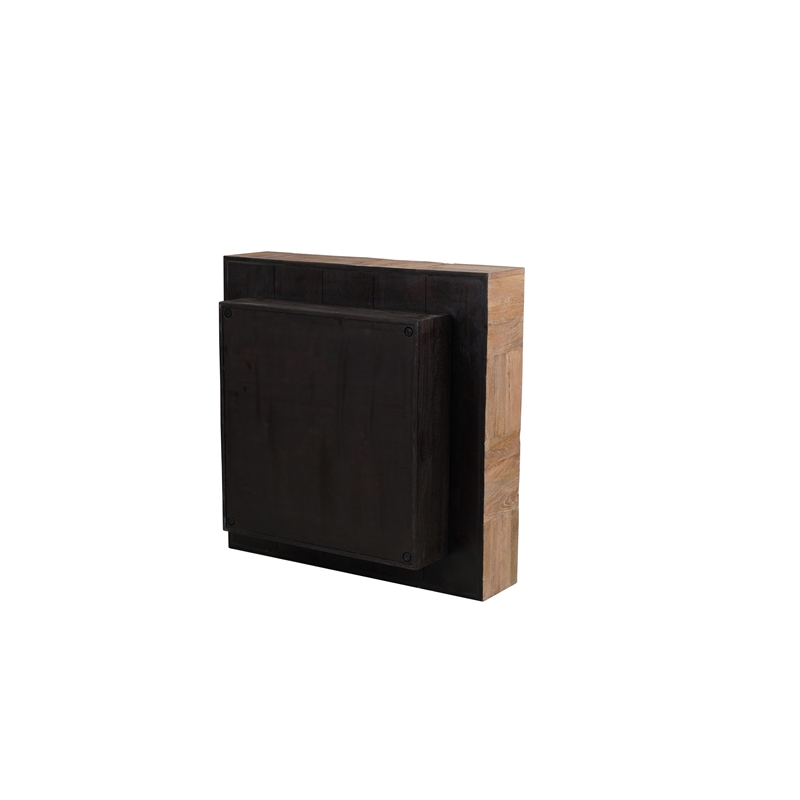 2-Piece Solid Wood Living Room Set Square Coffee and End Tables Brown