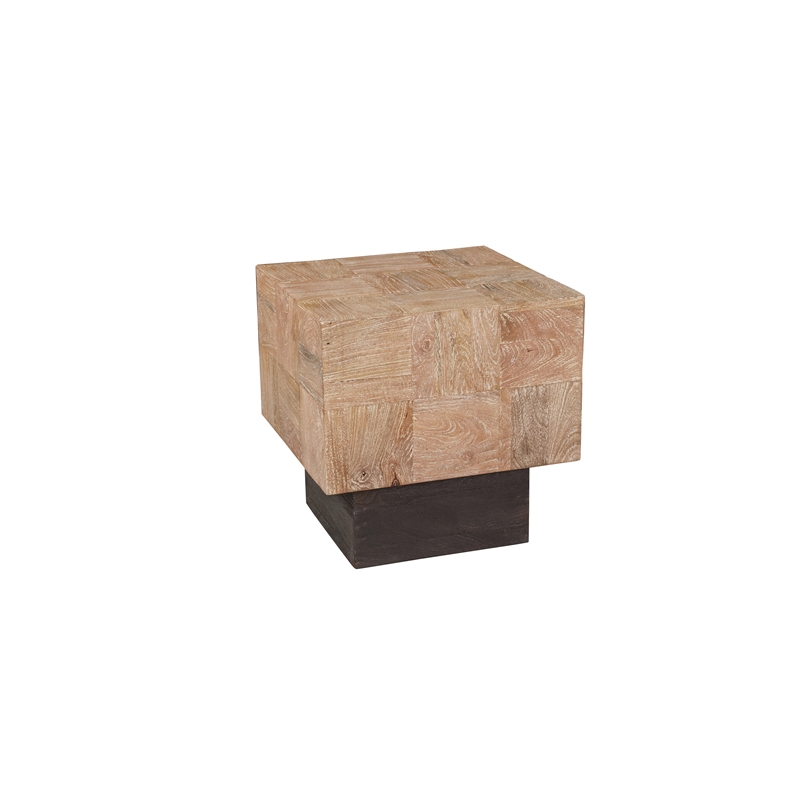 2-Piece Solid Wood Living Room Set Square Coffee and End Tables Brown