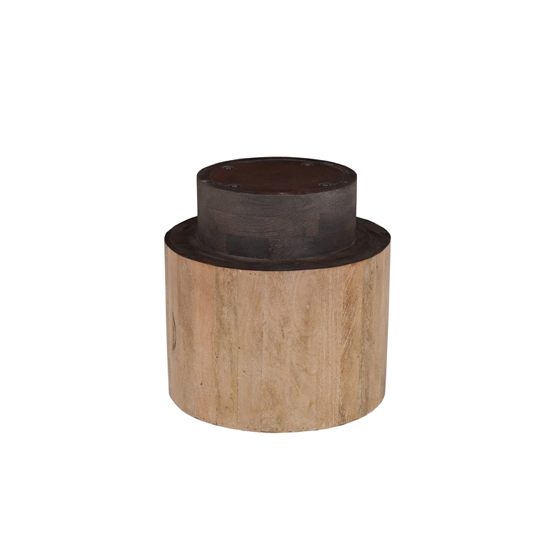 2-Piece Solid Wood Living Room Set Round Coffee and End Tables Brown