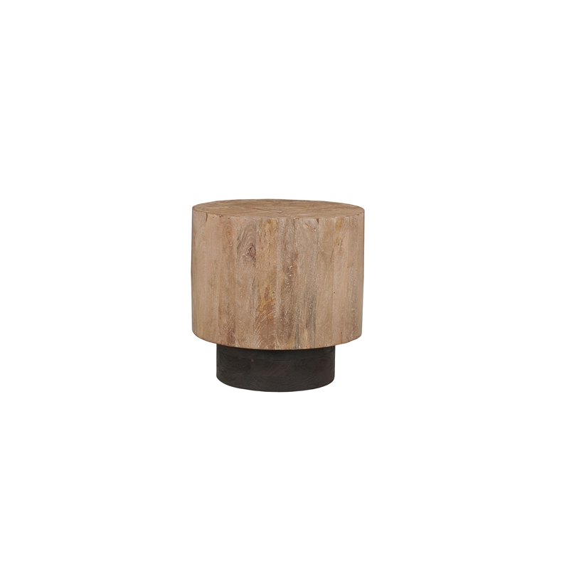 2-Piece Solid Wood Living Room Set Round Coffee and End Tables Brown