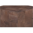 Square Solid Wood End Table Mango Wood Dark Brown Top with Dark Base