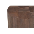 Round Solid Wood End Table Mango Wood Dark Brown Top with Dark Base