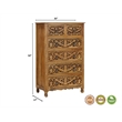 Solid Mango Wood 6-Drawer Tall Chest 54 Inch Brown Fully Assembled