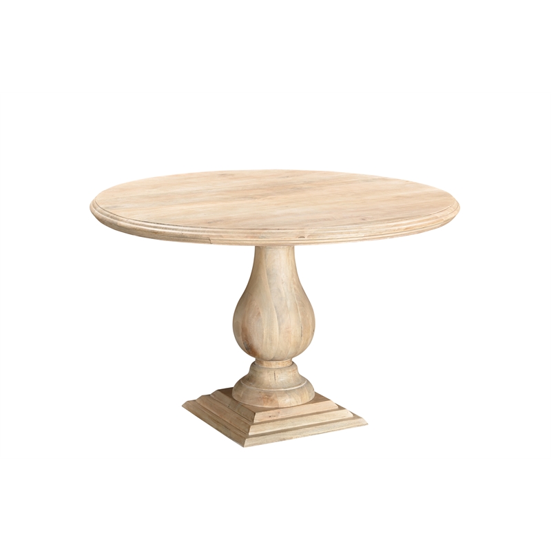 Lawrence 6-Piece Brown Solid Wood Round Dining Set with Sideboard