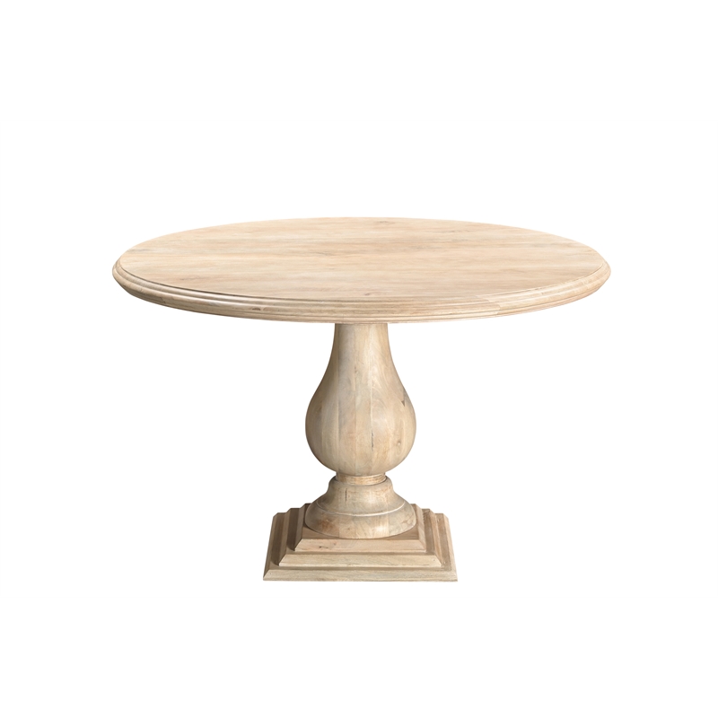 Lawrence 6-Piece Brown Solid Wood Round Dining Set with Sideboard