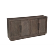 Lark Brown Fluted 4-Door Solid Wood Sideboard Storage Cabinet