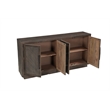 Lark Brown Fluted 4-Door Solid Wood Sideboard Storage Cabinet