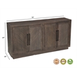 Lark Brown Fluted 4-Door Solid Wood Sideboard Storage Cabinet