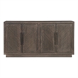 Lark Brown Fluted 4-Door Solid Wood Sideboard Storage Cabinet