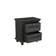 Bailey Black Solid Wood 2 Drawer Nightstand with Floral Drawer Fronts