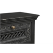 Bailey Black Solid Wood 2 Drawer Nightstand with Floral Drawer Fronts