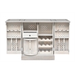 Bailey Expandable White Solid Mango Wood Bar Cabinet with Stemware Rack Storage