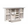 Bailey Expandable White Solid Mango Wood Bar Cabinet with Stemware Rack Storage