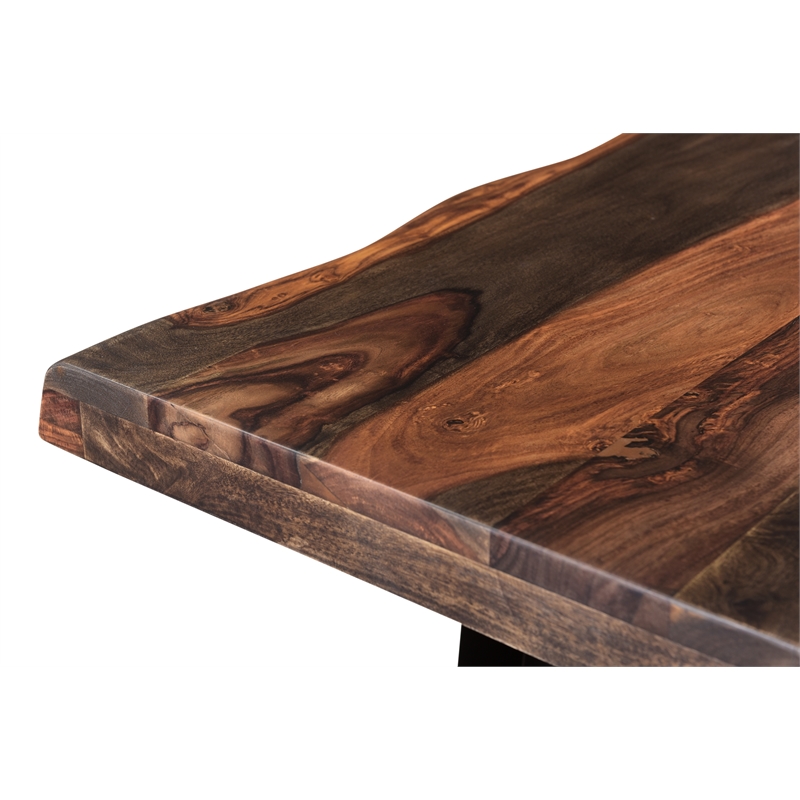 Darcy Dark Brown Live Edge Solid Wood Sheesham 8-Piece Dining Set