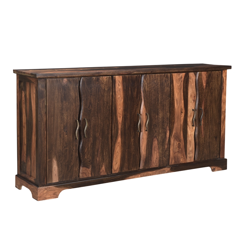 Darcy Dark Brown Live Edge Solid Wood Sheesham 8-Piece Dining Set