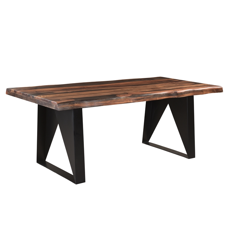 Darcy Brown Live Edge Solid Wood Sheesham 8-Piece Dining Set